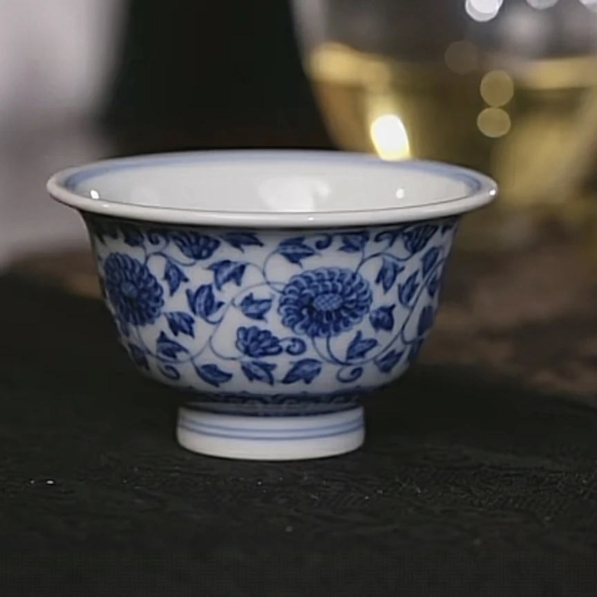 【黄老邪真选】望月怀古｜仿成化团菊纹陶瓷主人杯小压手杯茶杯茶具