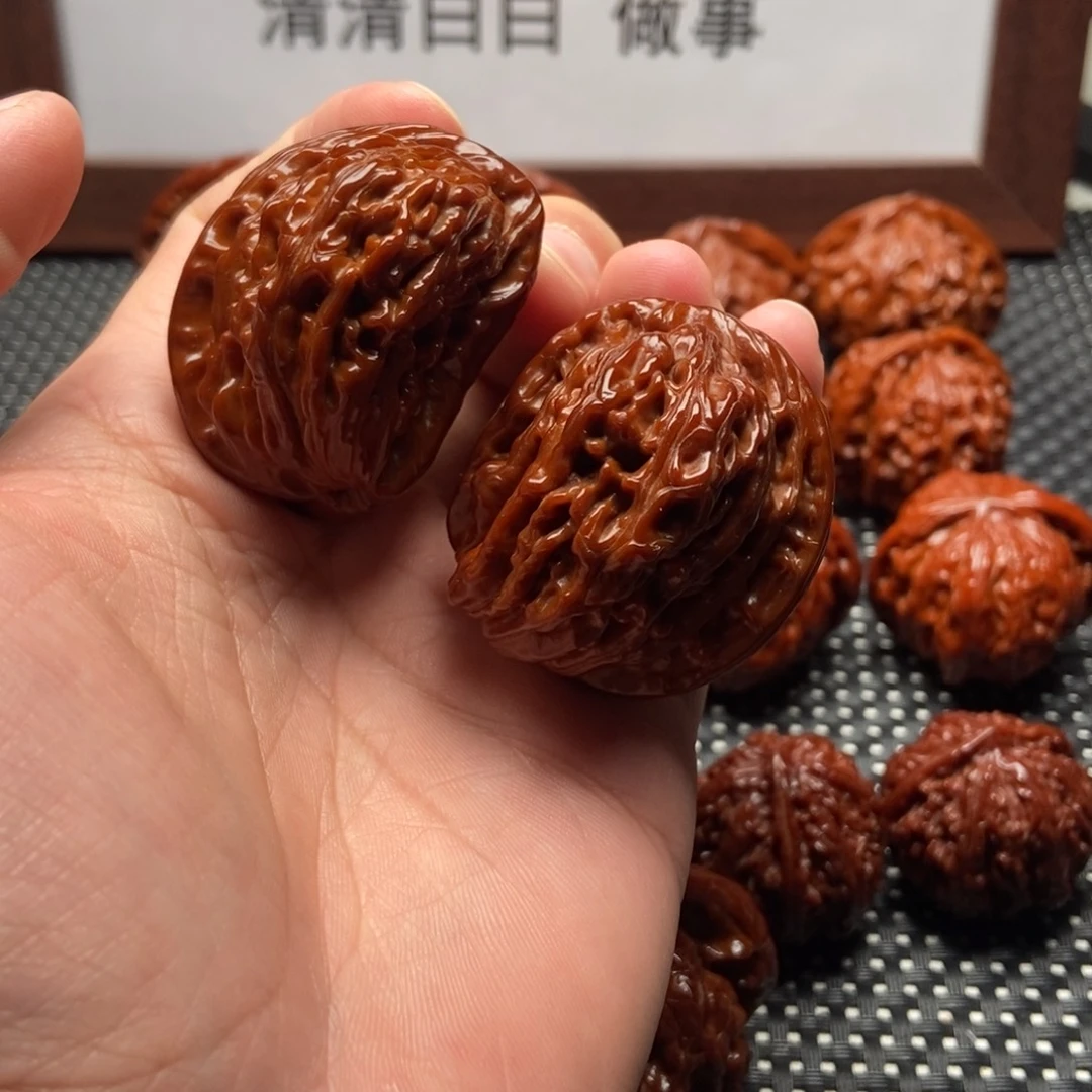 文玩核桃吊坠四座楼半壁