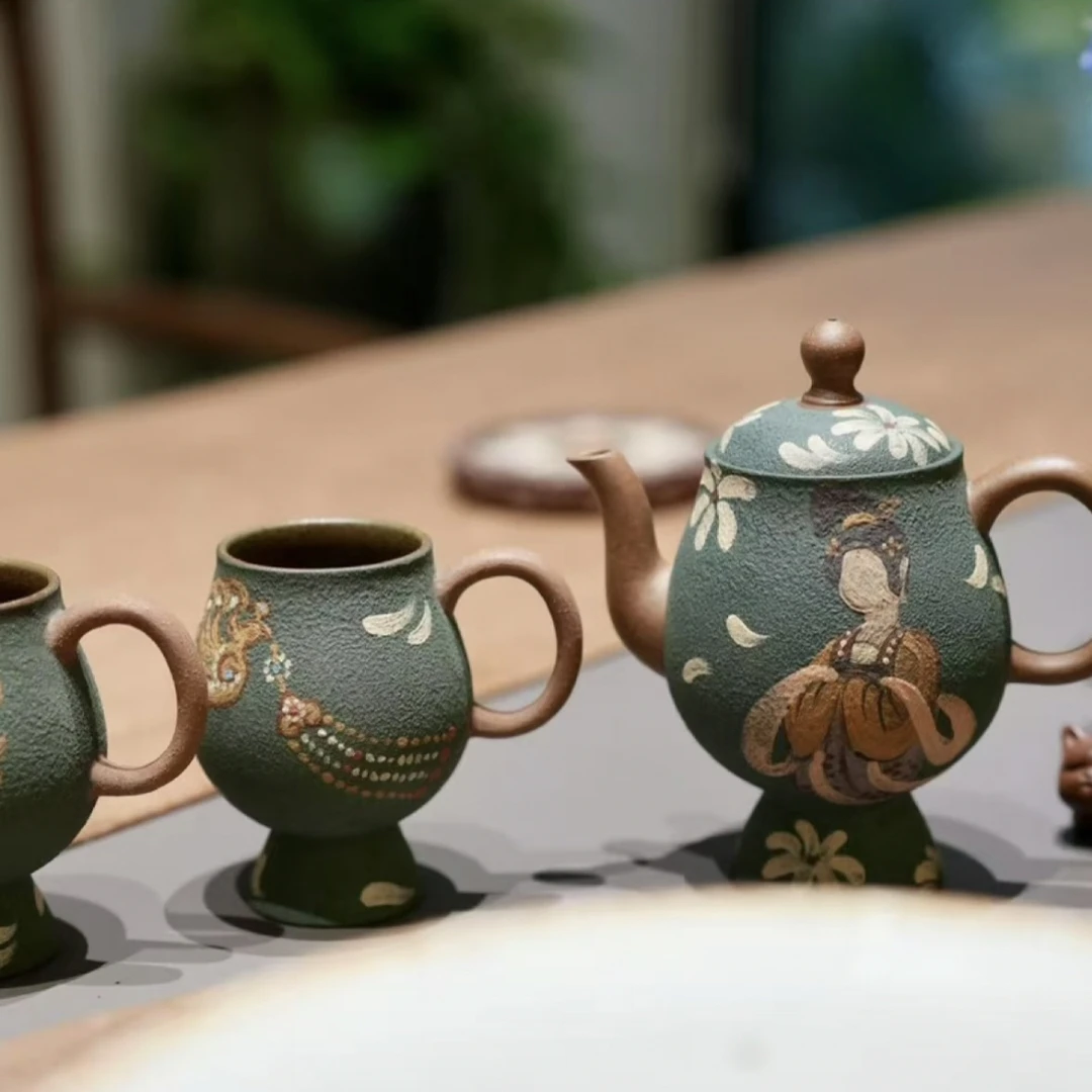 询价有惊喜刘素素原创手作宝钿唐砂40目金砂老段泥仕女图唐风系列