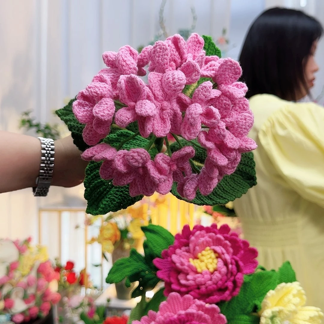 莱赛尔纤维棉手工钩织绣球花