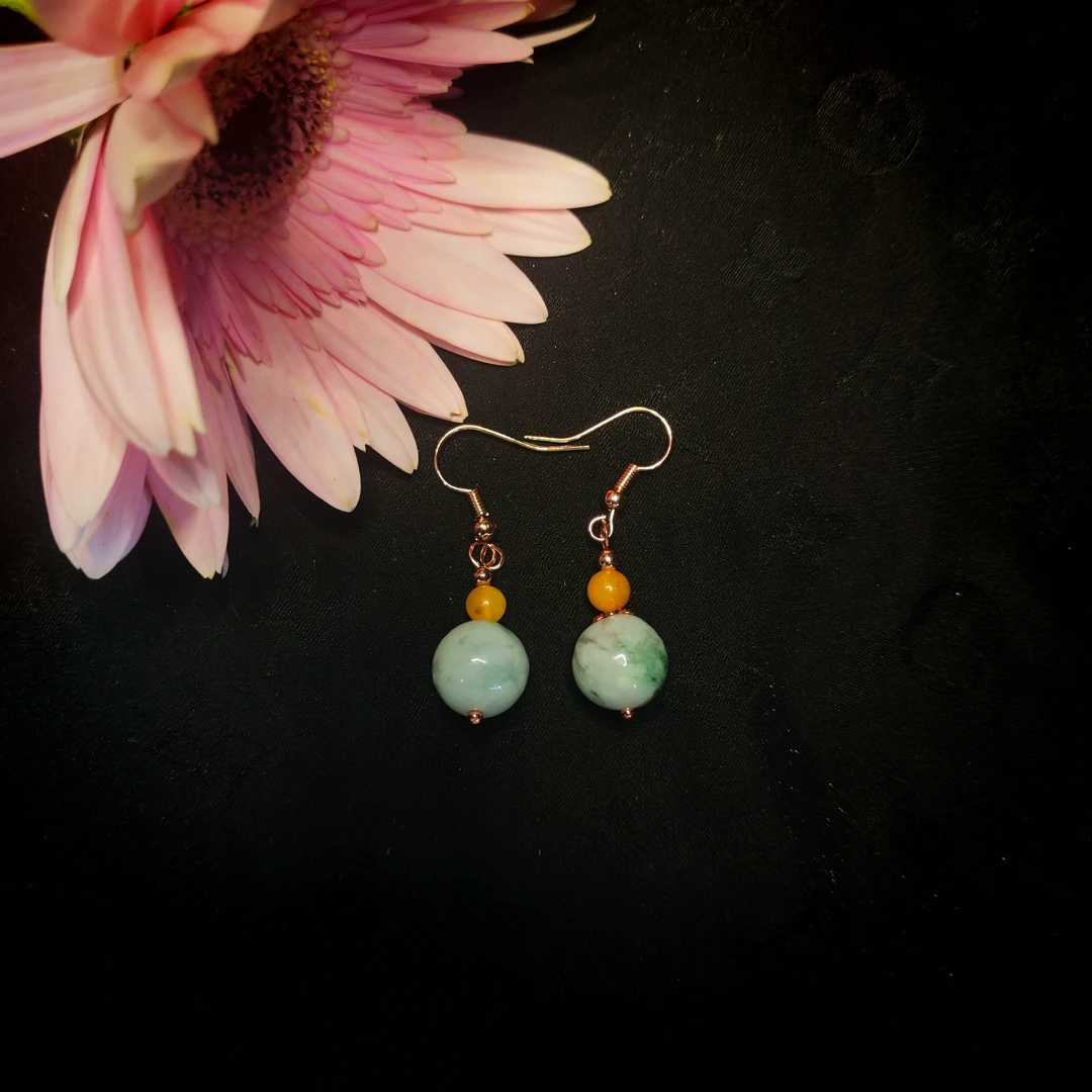 【玉合缘】天然翡翠新中式耳坠-9493