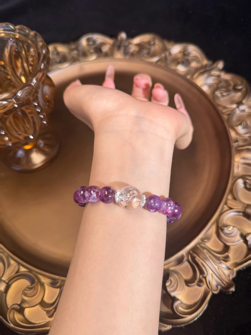 天然紫祖母晶水晶手串A0145