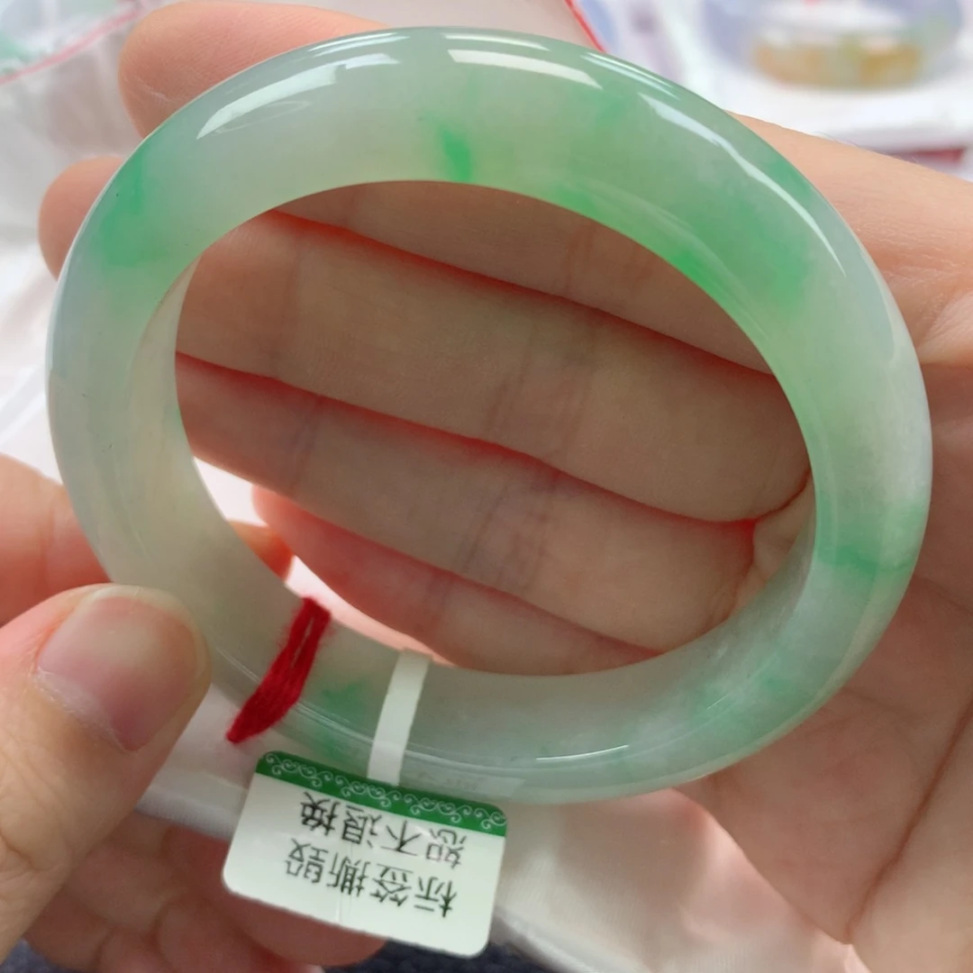 未镶嵌手镯翡翠缅甸天然翡翠手镯57圈口