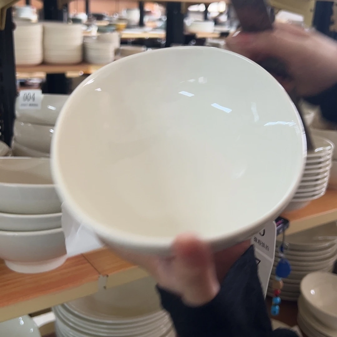 新骨瓷073微瑕暖白8寸椭圆碗