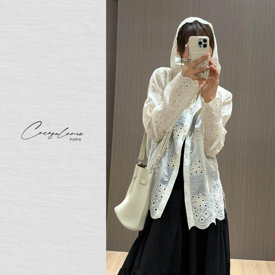 COCO SALOME｜韩彬彬"蕾丝公主"天丝防晒薄镂空连帽开衫739Y-(16)