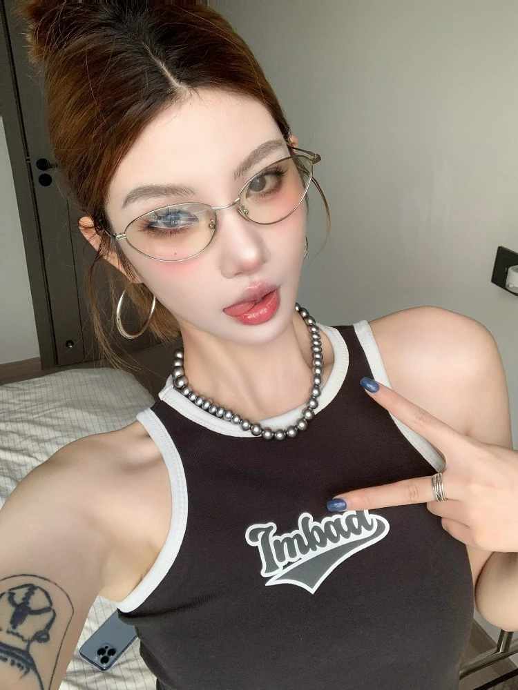 复古金属猫眼银色透明水银色欧美风千禧辣妹Y2K方圆脸显瘦太阳镜