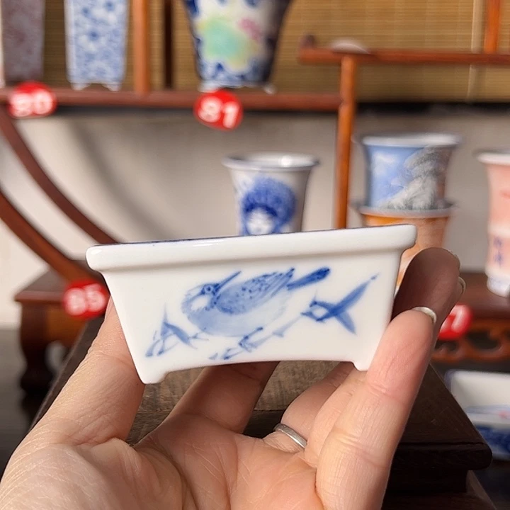 墨奈手绘陶瓷花盆