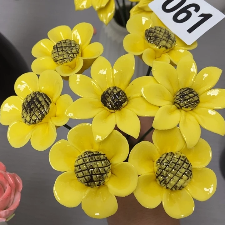 陶瓷手工制作陶瓷花7朵