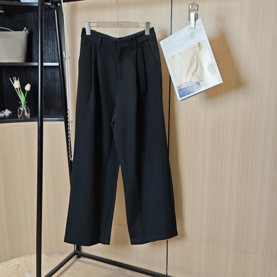 【燕子在南油】裤长107春夏季纯色简约时尚阔腿长裤3624