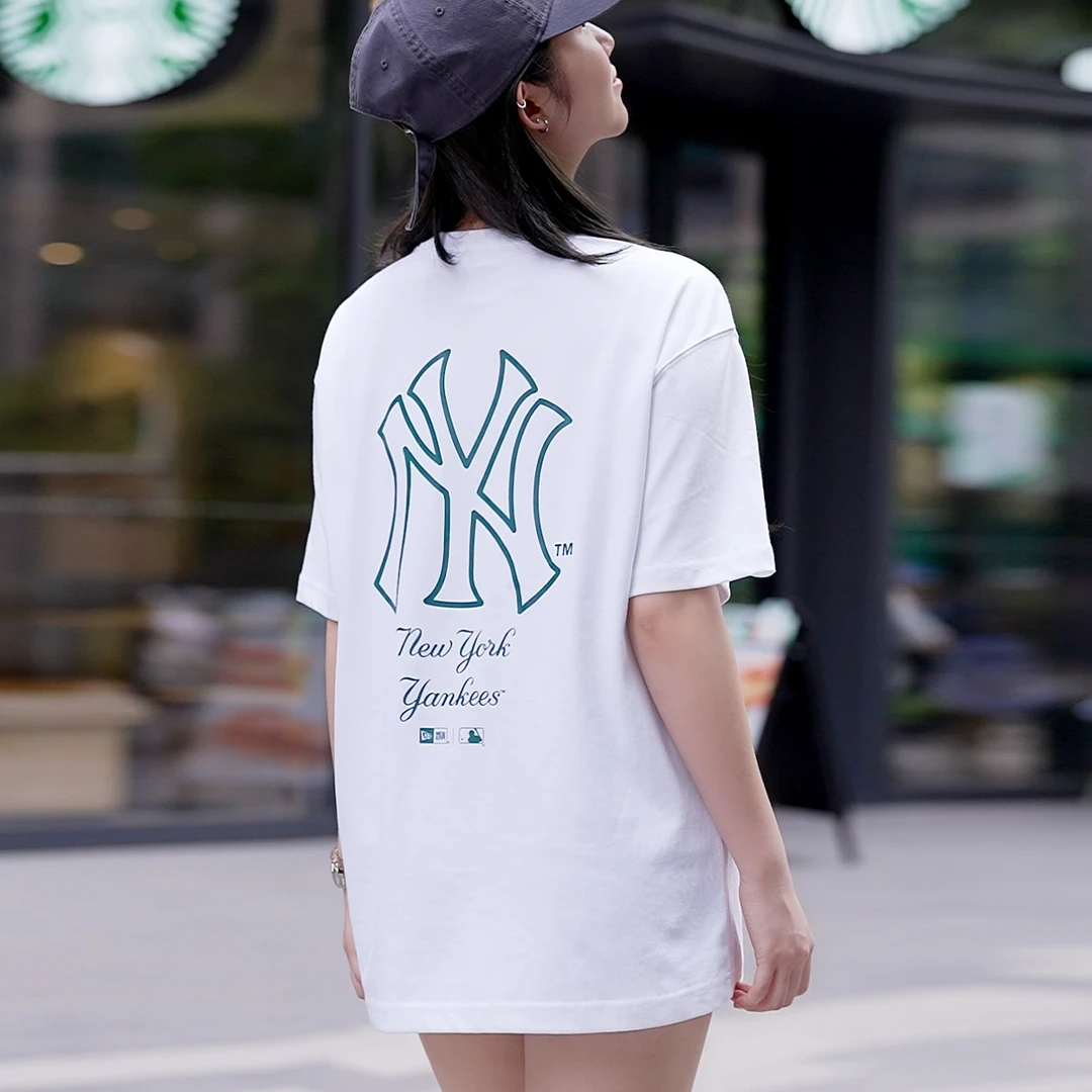 New Era x MLB 徽标圆领短袖 SS24T恤 男女同款 白色