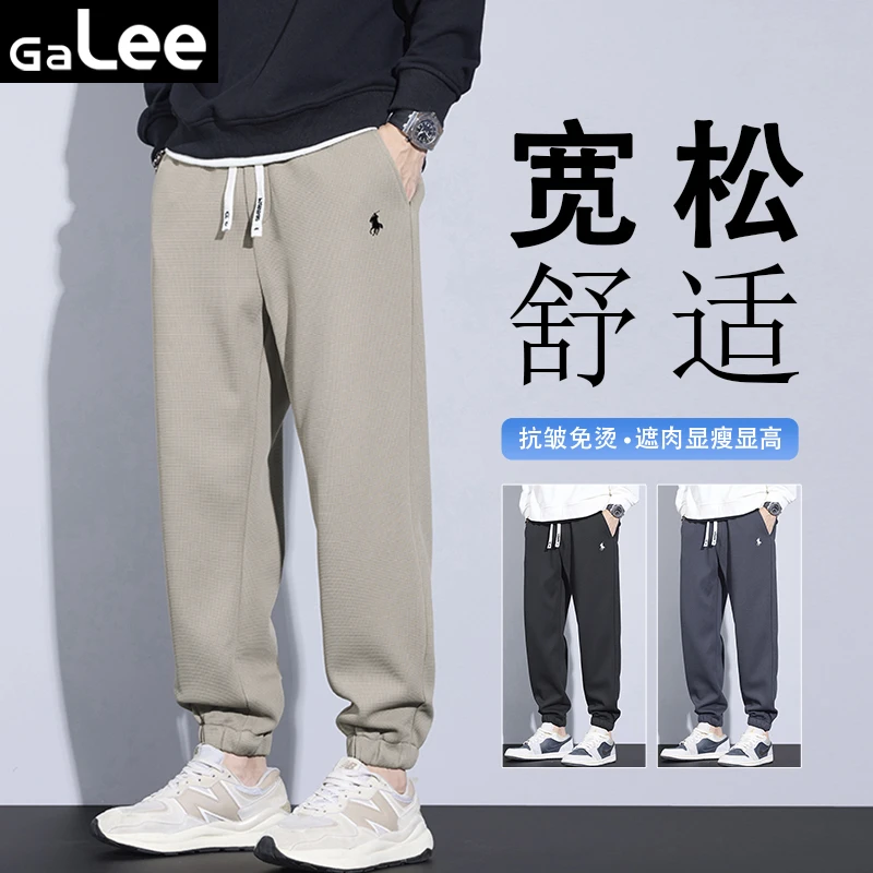 GaLee男士卫裤束脚裤宽松随性2025秋季新款潮流百搭运动休闲裤子