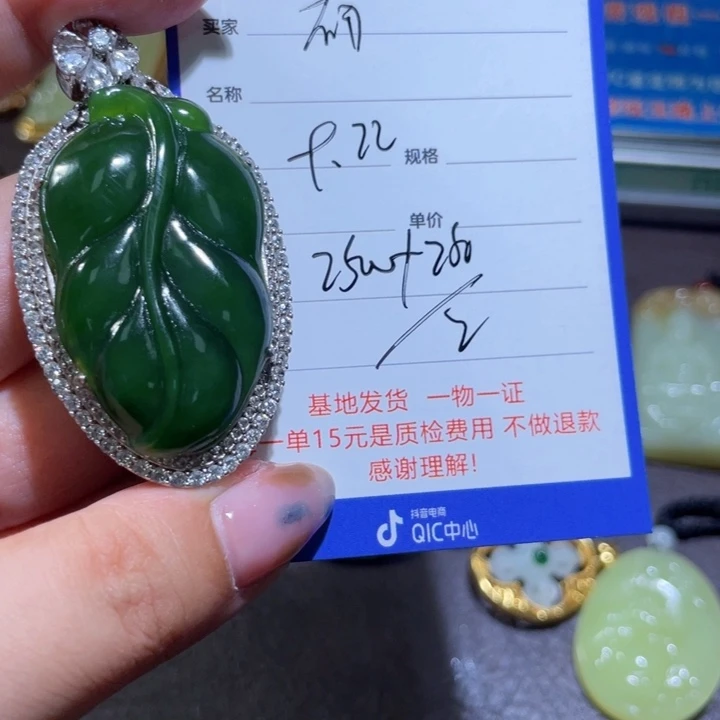 颈饰银S925镶嵌和田玉不**呼