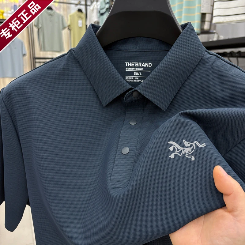 商场撤柜 刺绣logo男士t恤短袖夏季新冰丝透气高级感男装Polo衫男