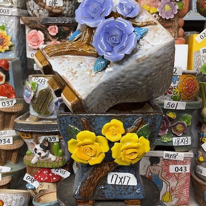 粗陶材质多肉花盆