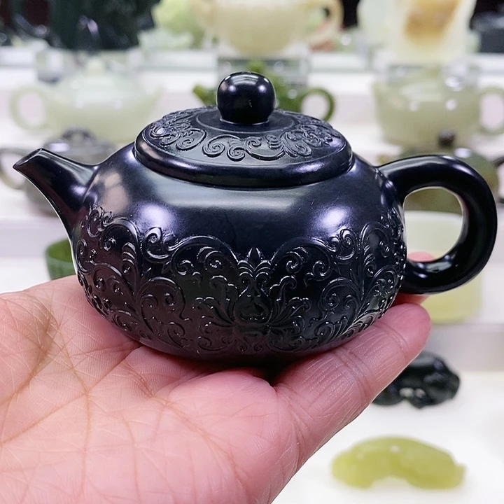 未镶嵌和田玉挂件茶壶120m l