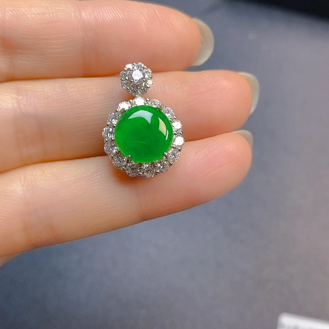 翡翠银S925镶嵌颈饰