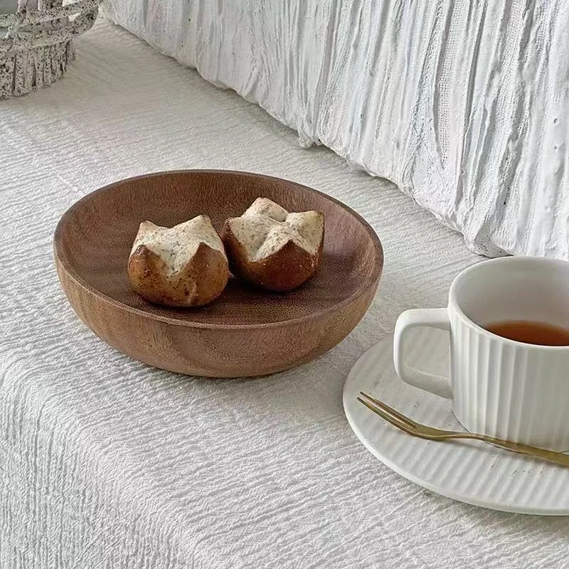 【粉丝福利】南美胡桃小圆碟木托盘点心盘圆盘圆果盘杯垫壶承手工