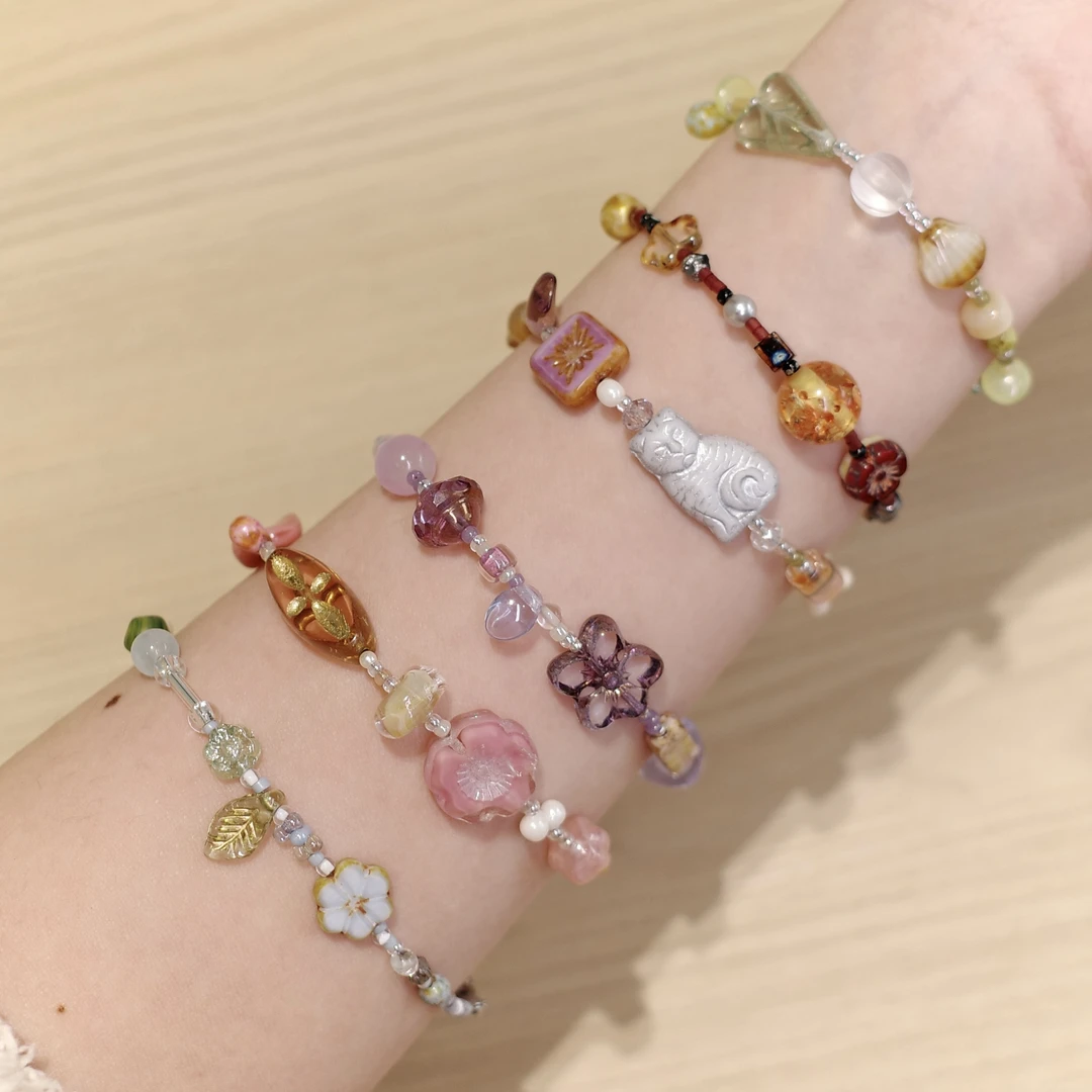 钛钢手链 【捷克珠孤品】进口捷克琉璃 原创手作手链