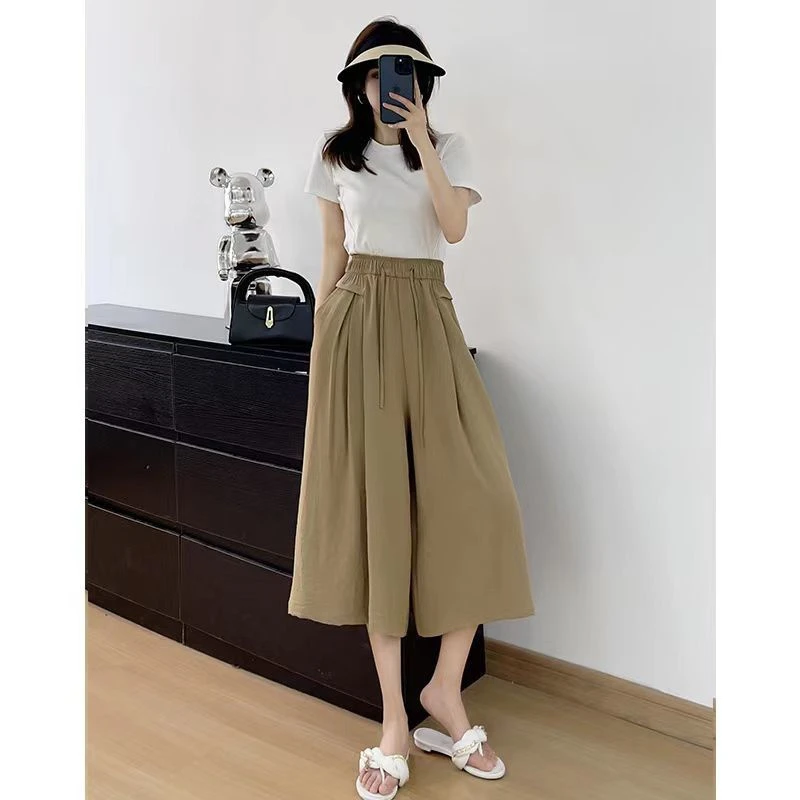 大美小美 微胖MM休闲七分裤裙女夏季薄款休闲裤