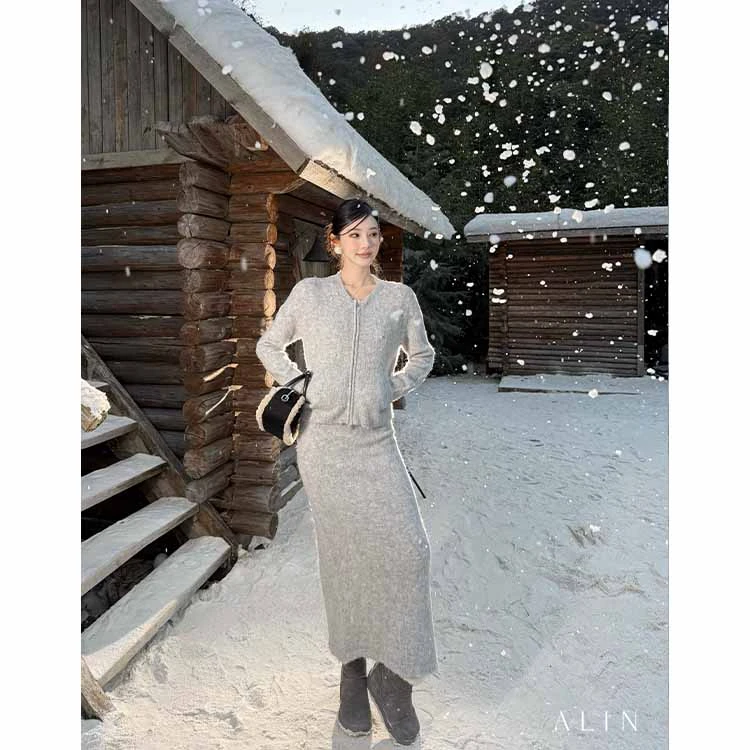 ALIN【西西里记忆】秋冬定制羊驼毛绵羊毛混纺慵懒套装女AL5PZZ16