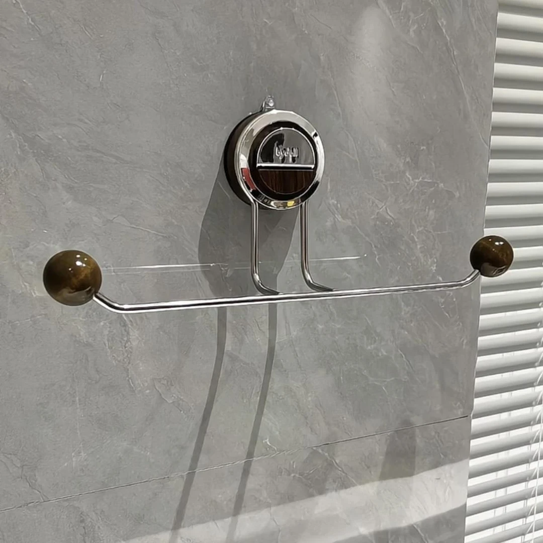 【新家的100个快递】胡桃木置物架创意浴室收纳挂架高颜值浴巾架