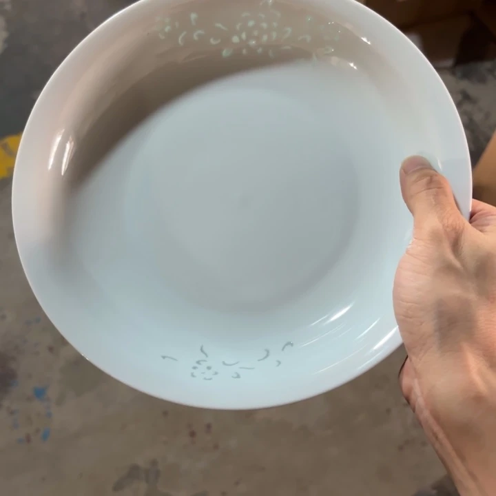青瓷景德镇陶瓷盘子两只青色