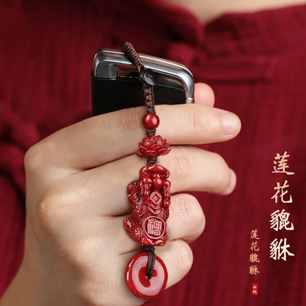 【师傅推荐】红沙貔貅钥匙扣生肖寓意钥匙扣新年钥匙扣