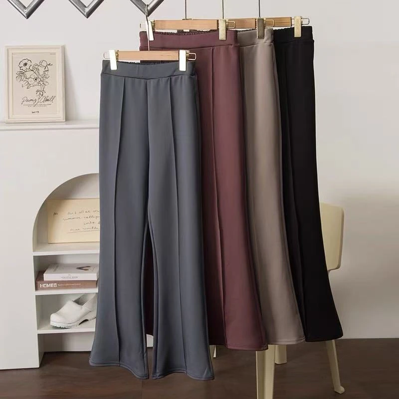 920 高级感西装喇叭裤秋季高腰显瘦微阔腿裤垂感休闲拖地裤C983