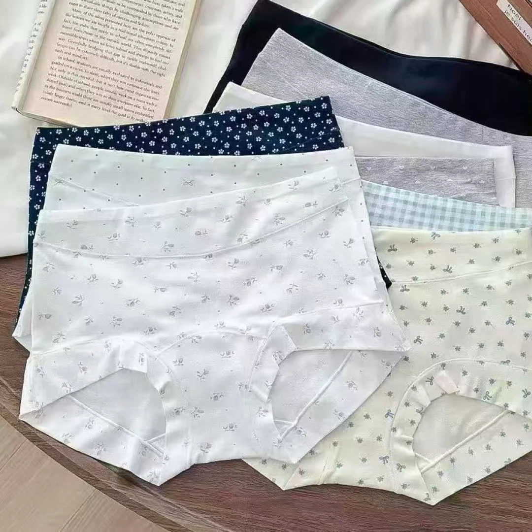 混搭款,大码高腰纯棉舒适透气三角女士内裤组合