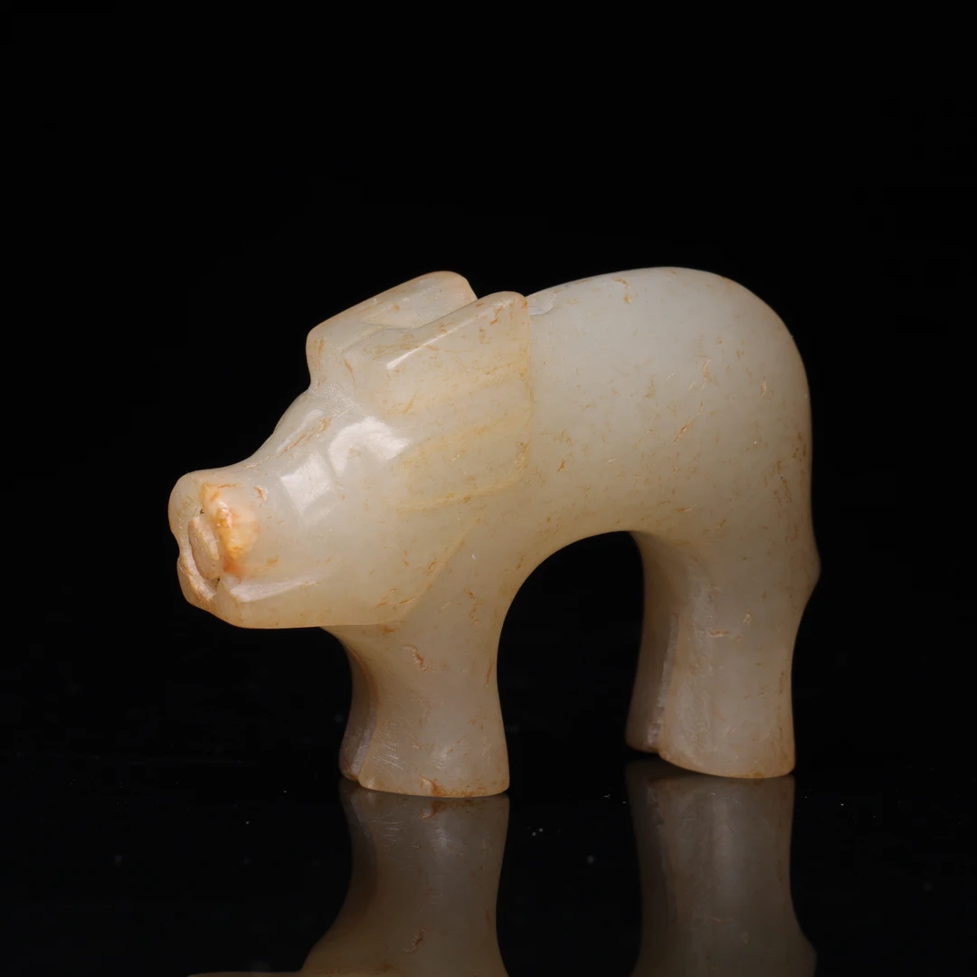 明代和田玉玉猪花件-CS