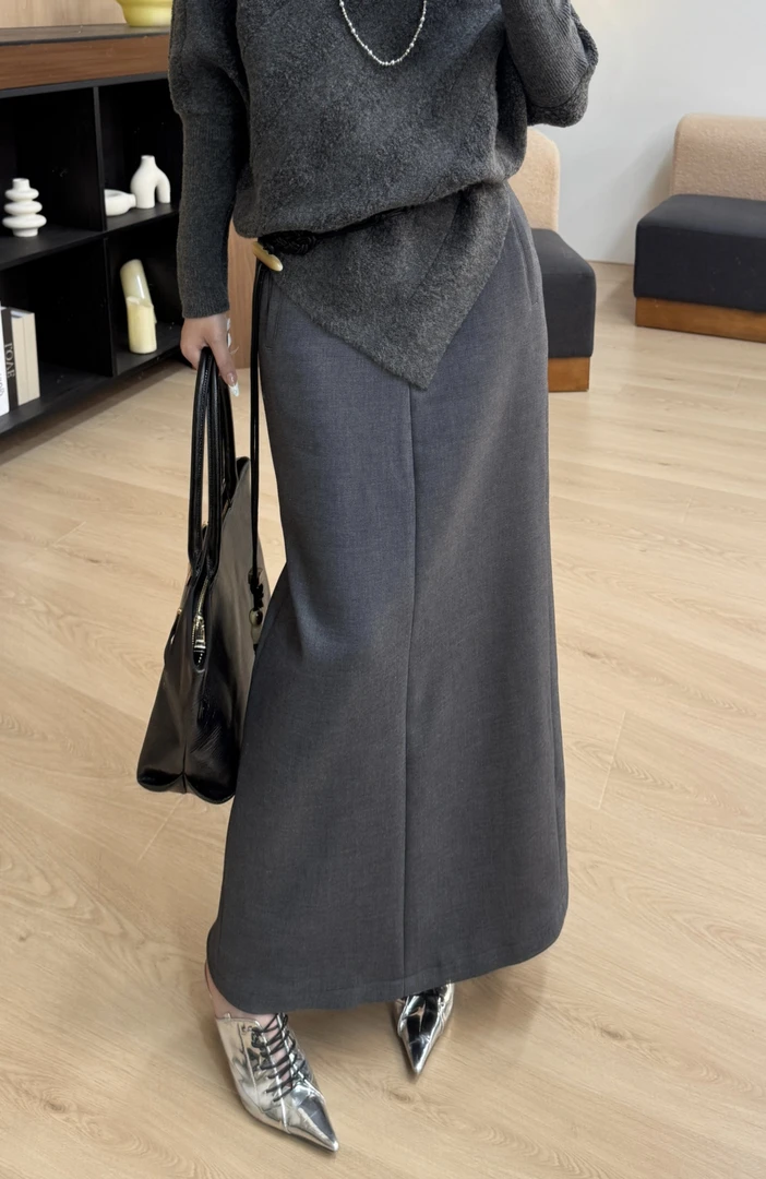 老吴的衣橱 时尚气质休闲长裙女显瘦气质半身裙K340