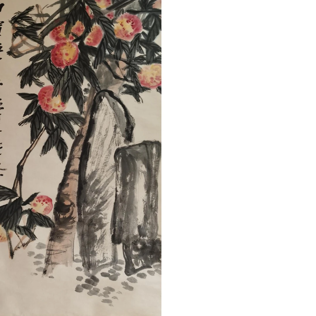 【辽拍】V250709-2-438《桃》（7.9平尺) 纸本镜片 DD10