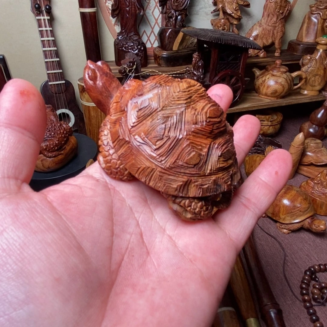 黄花梨/降香黄檀海南黄花梨金钱龟手把件