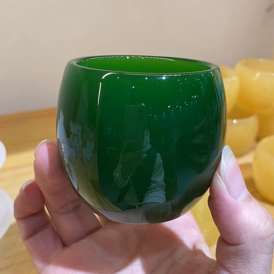 手工艺品琉璃帝王绿主人杯