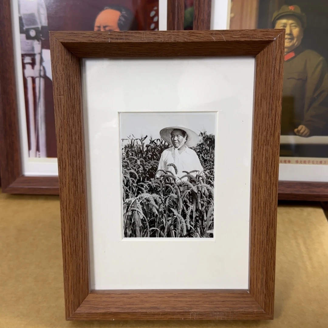 60年代老照片 草帽 7寸相框