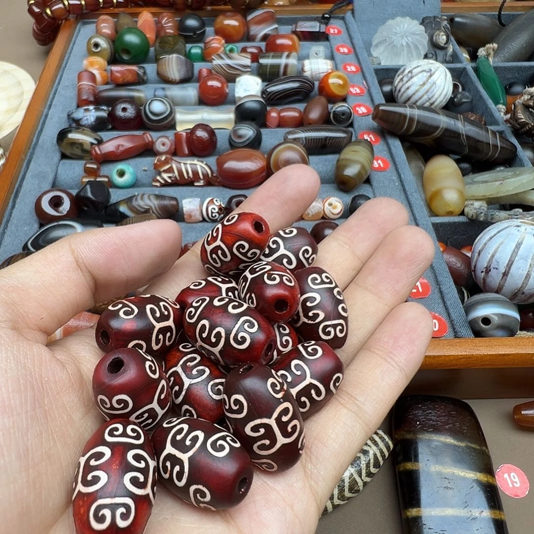 老***袁合金玛瑙/玉髓珠宝半成品14颗