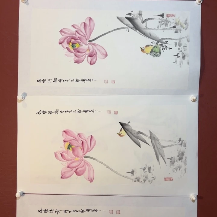 国画听兰老师花鸟