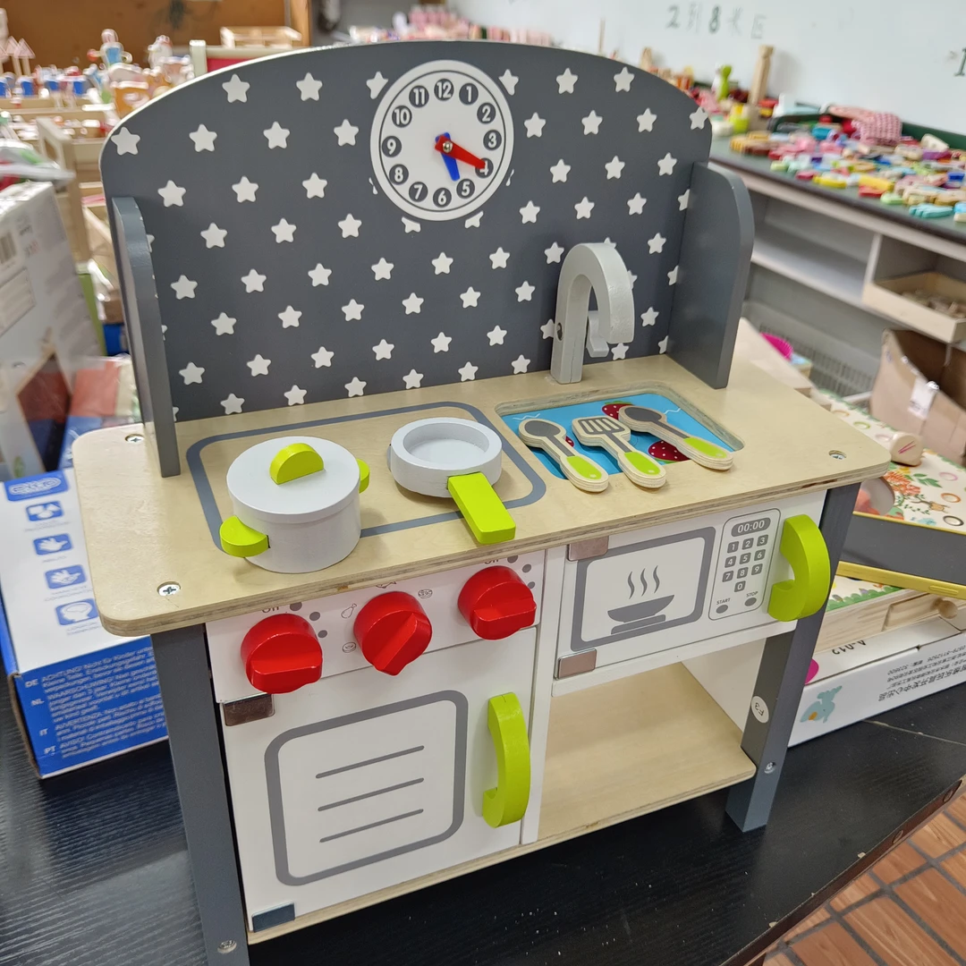 木制过家家厨房玩具套装真做饭幼儿园趣味模拟仿真木制家俱