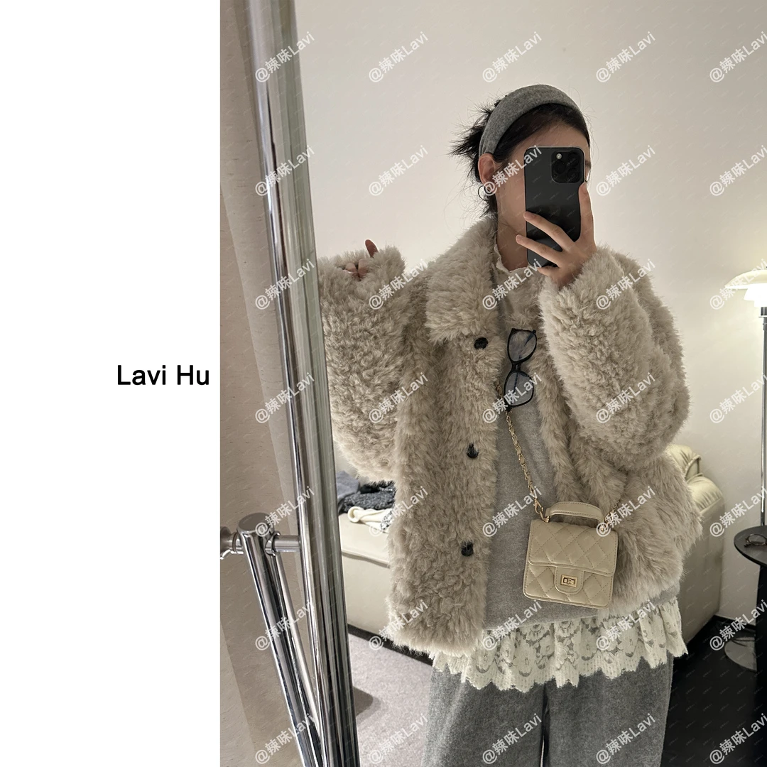 LAVI HU【奶油绵羊】宽松型舒适百搭韩系短外套8930