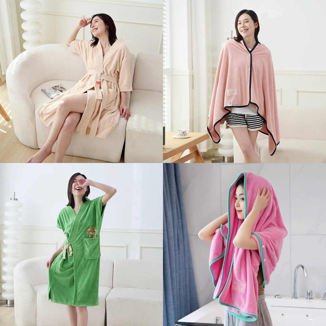 浴巾毛巾大号浴袍吸水浴巾速干加厚成人可爱