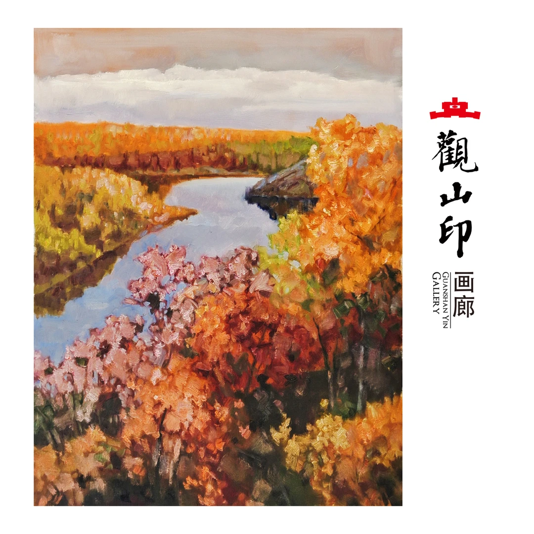 W原创手绘风景油画82x59cm丛林作品0121