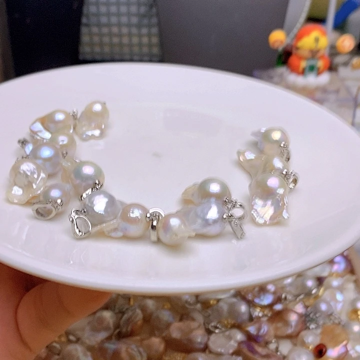 淡水珍珠银S925镶嵌颈饰188