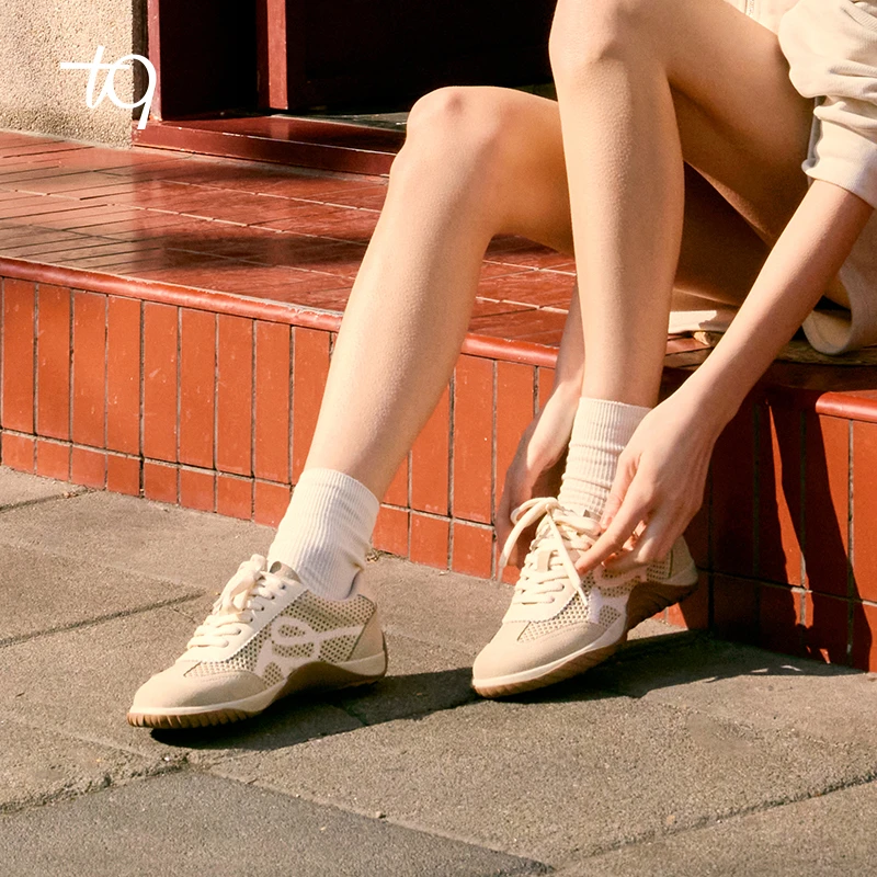 【张艺凡同款】Talitaqoom新品披萨系列网面双色飞织德训鞋TQ披萨鞋