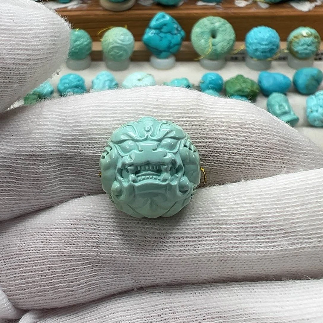 绿松石兽珠 未镶嵌