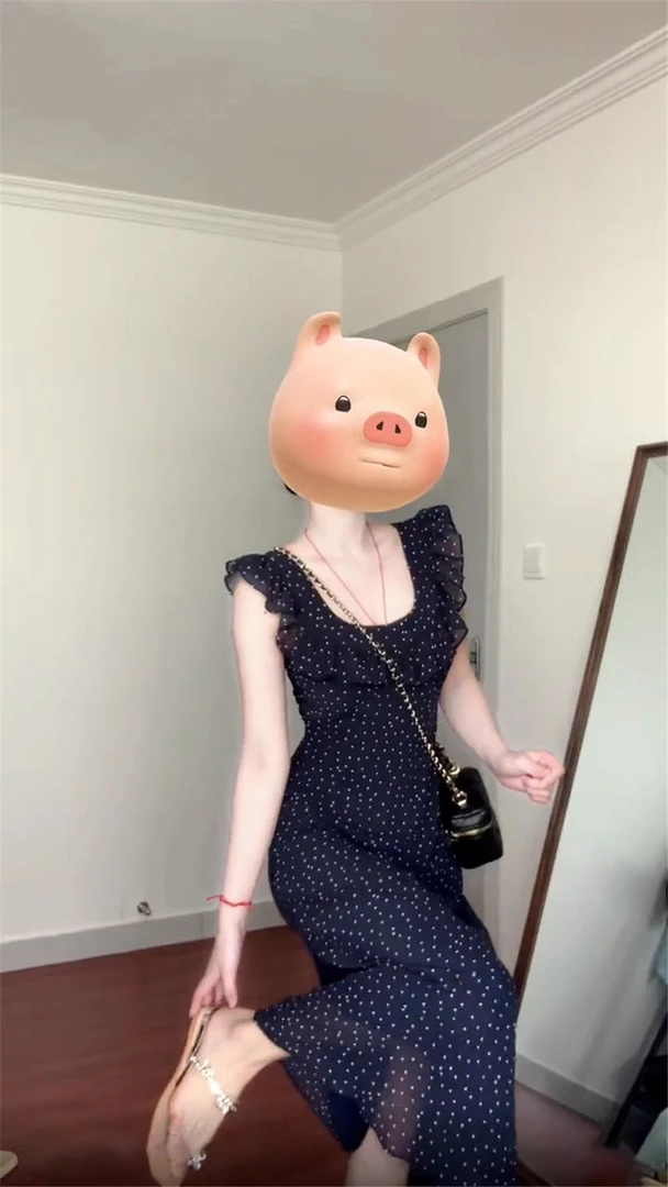 【现货+运补5米】小飞袖带波点2025款法式绝新美气质方领连衣裙1329