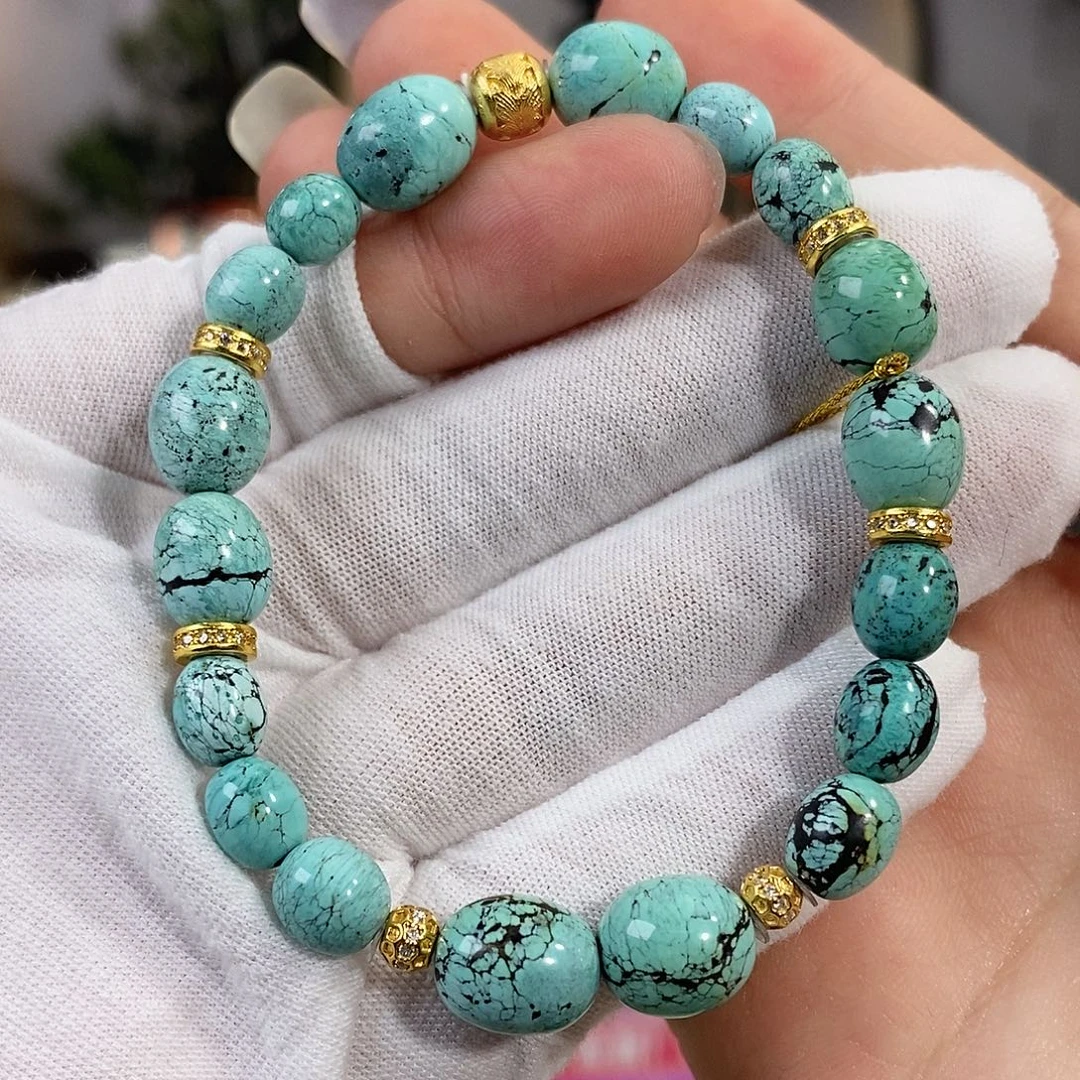 绿松石银S925镀金镶嵌珠宝奇石