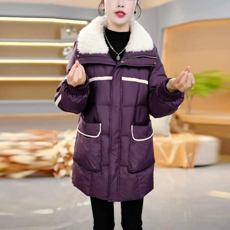 白鸭绒气质加厚保暖羽绒服女士冬季2025新款韩版时尚洋气显瘦外套