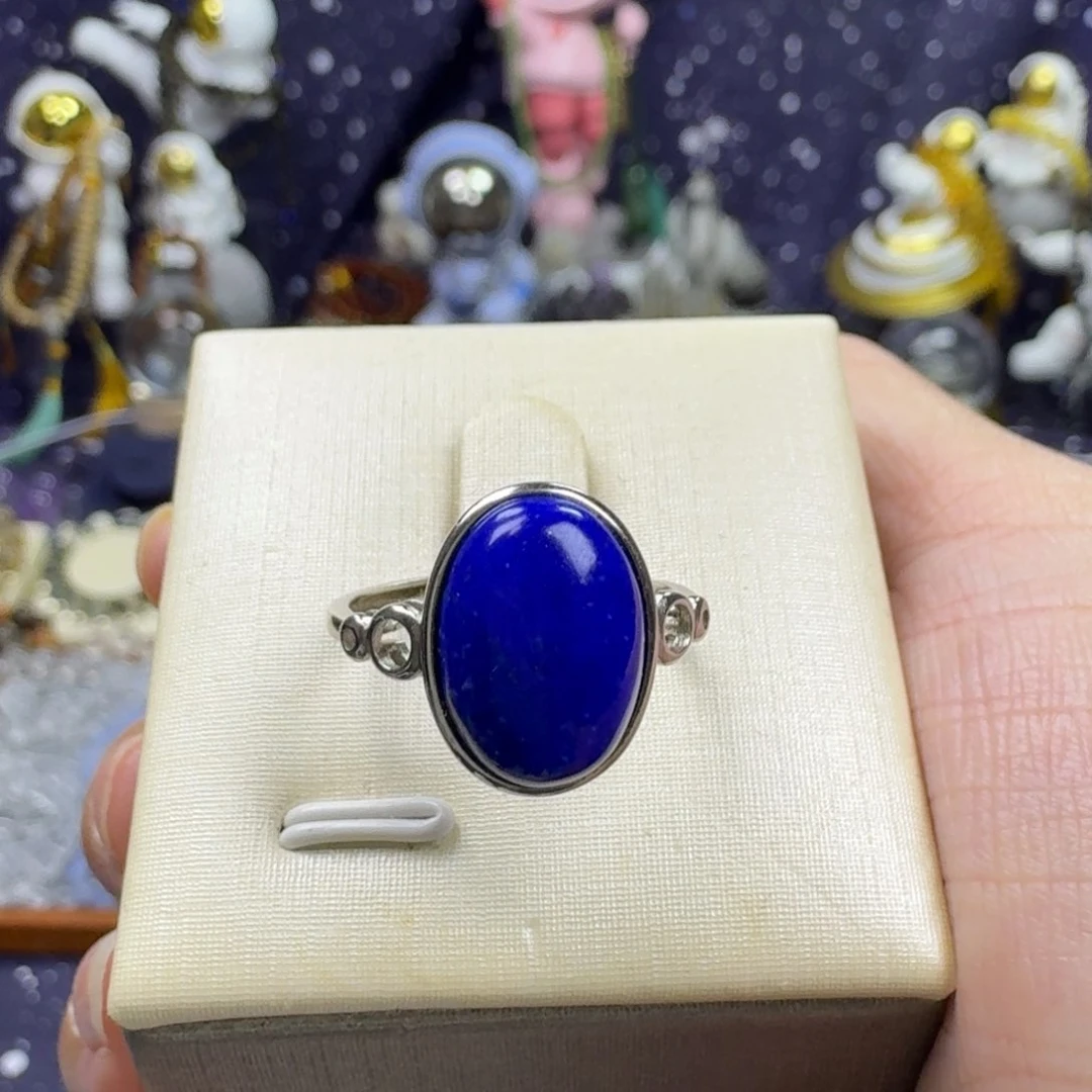 青金石戒指银S925镶嵌?***啦青金石戒指