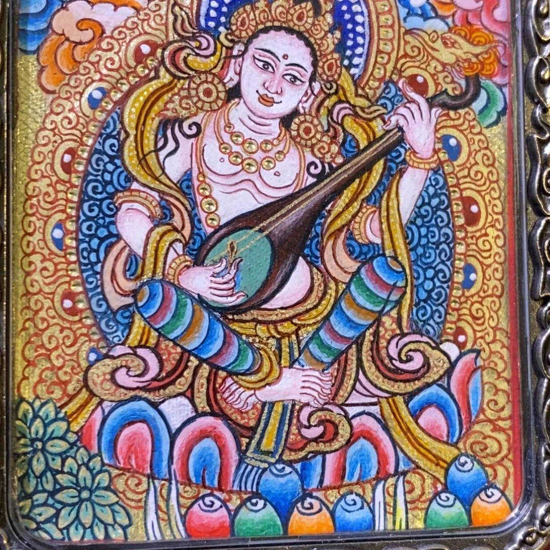 吊坠妙音，热贡纯手绘，真金真矿绘制，假一罚十