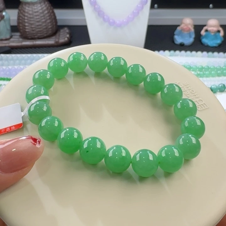 翡翠手链未镶嵌S****熙甜绿单圈10mm